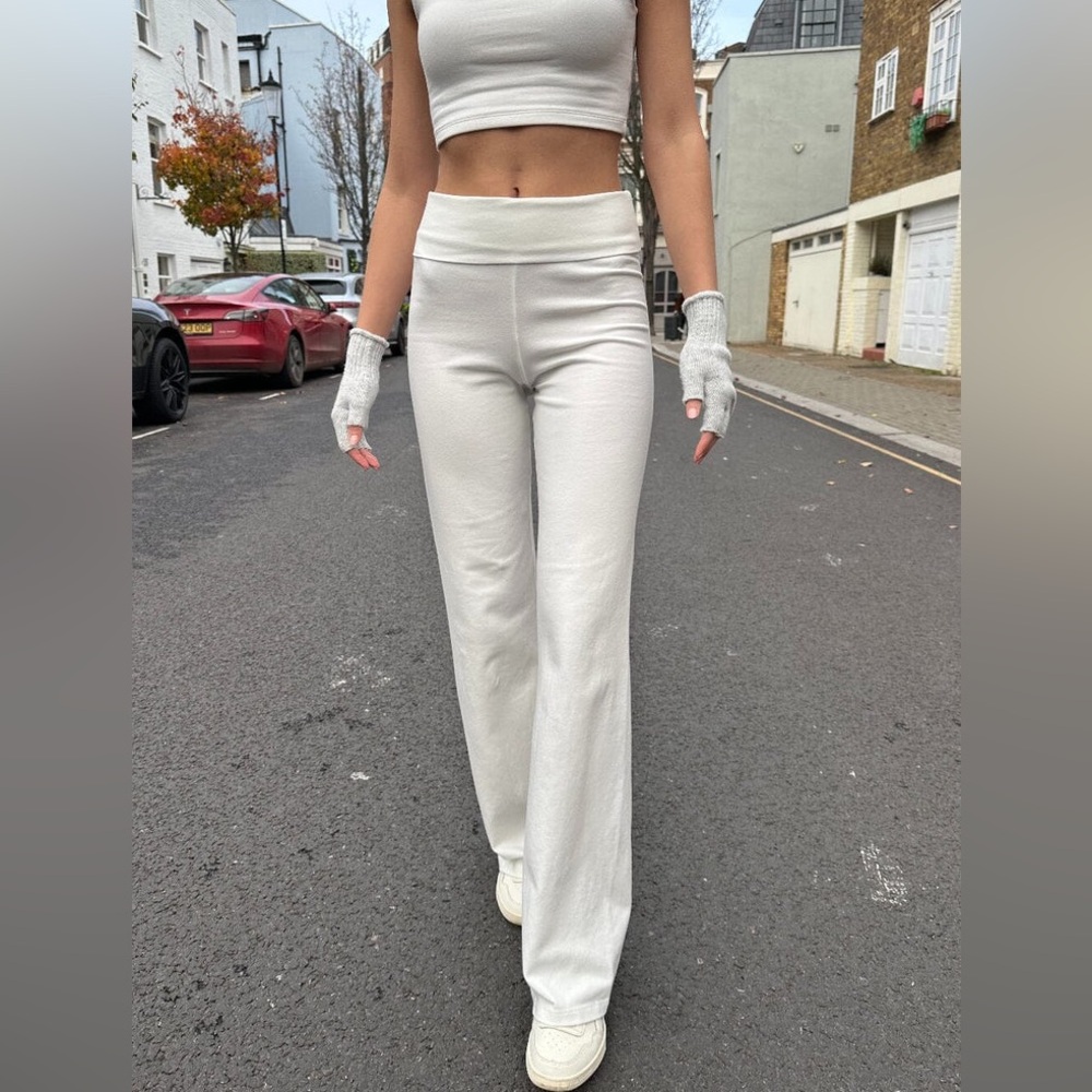 Brandy melville white Priscilla wide leg pants